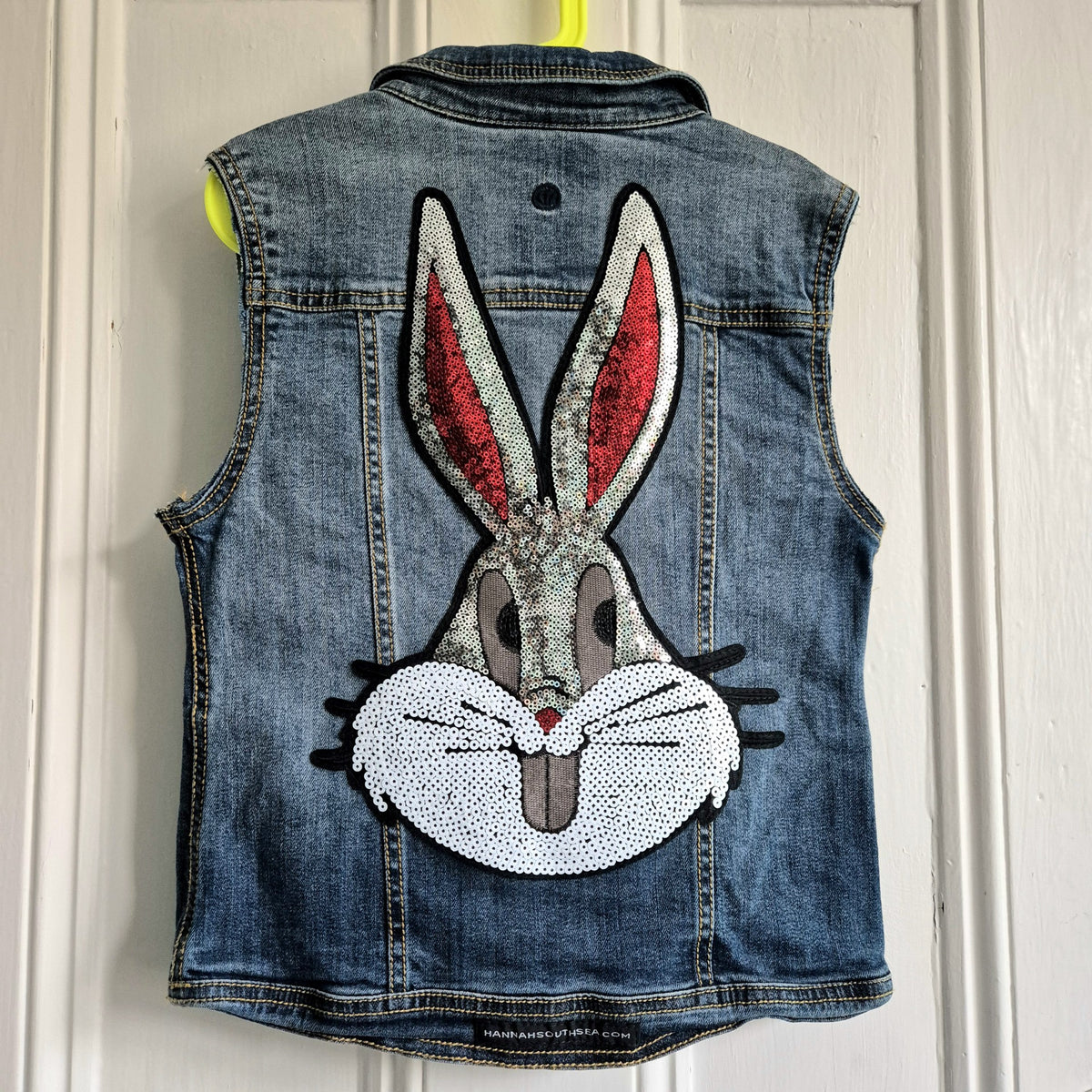 Cartoon Rabbit Sequin Back Patch - Large