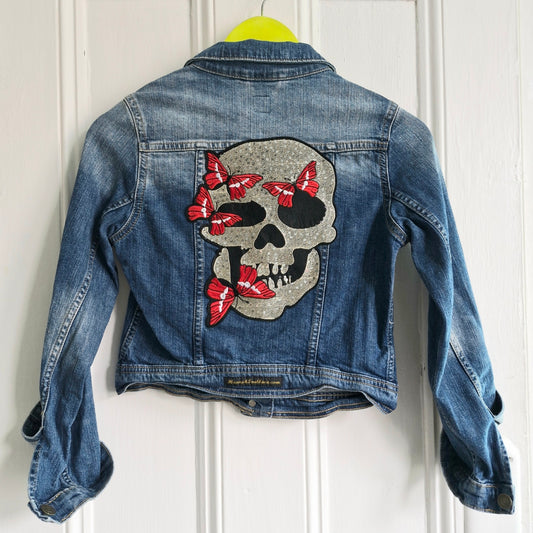 Kids Butterfly Skull Denim - Age 11 years