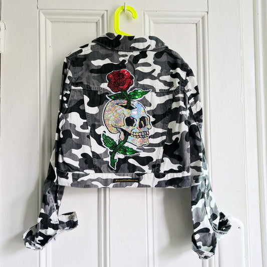 Teens & Tweens Camo Skull & Rose Jacket - Age 12-13