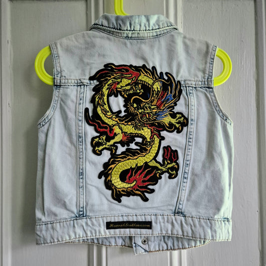 Age 3 - 4 Years Chinese Dragon Denim Festival Jacket