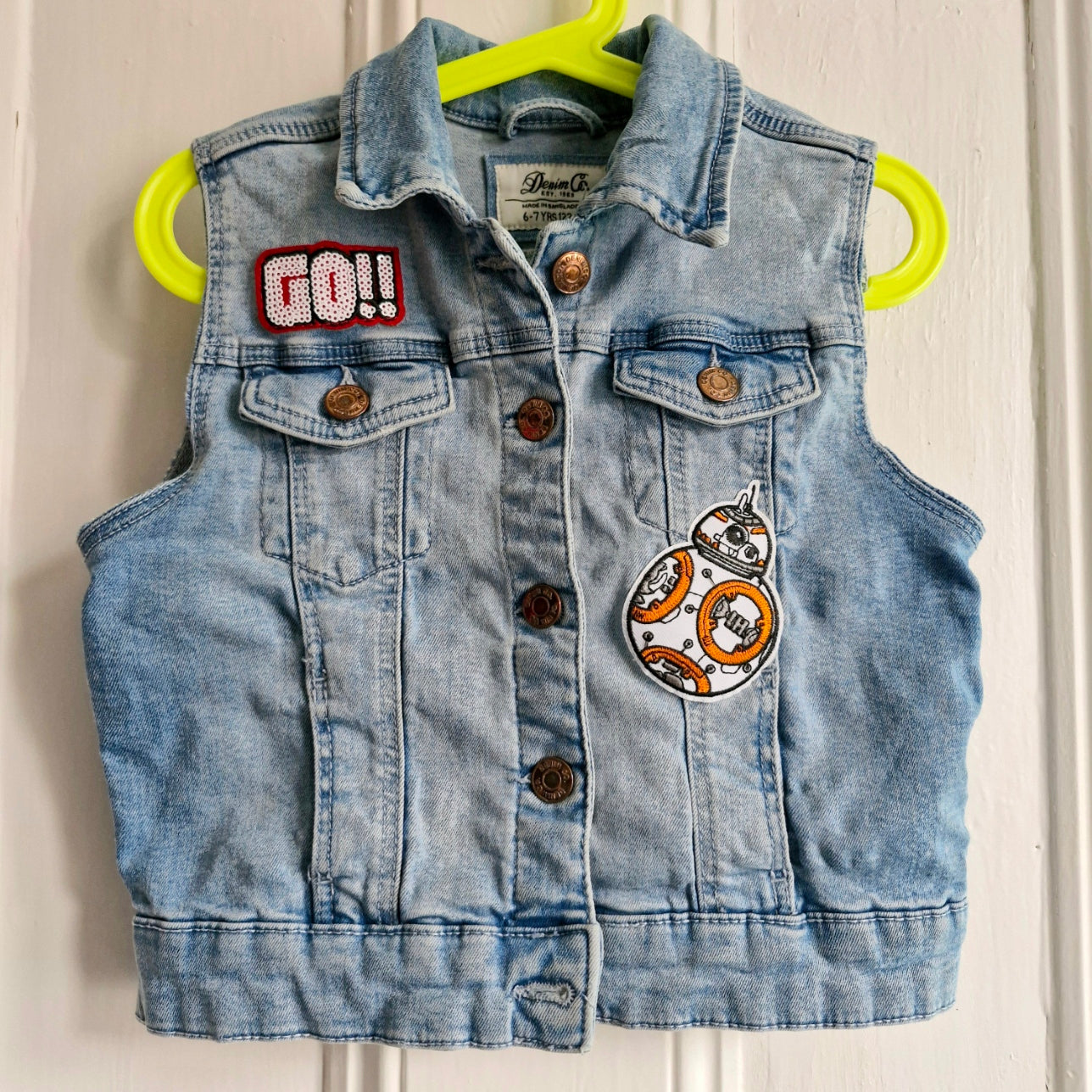 Kids Dinosaur Denim Battle Jacket - Age 7 years