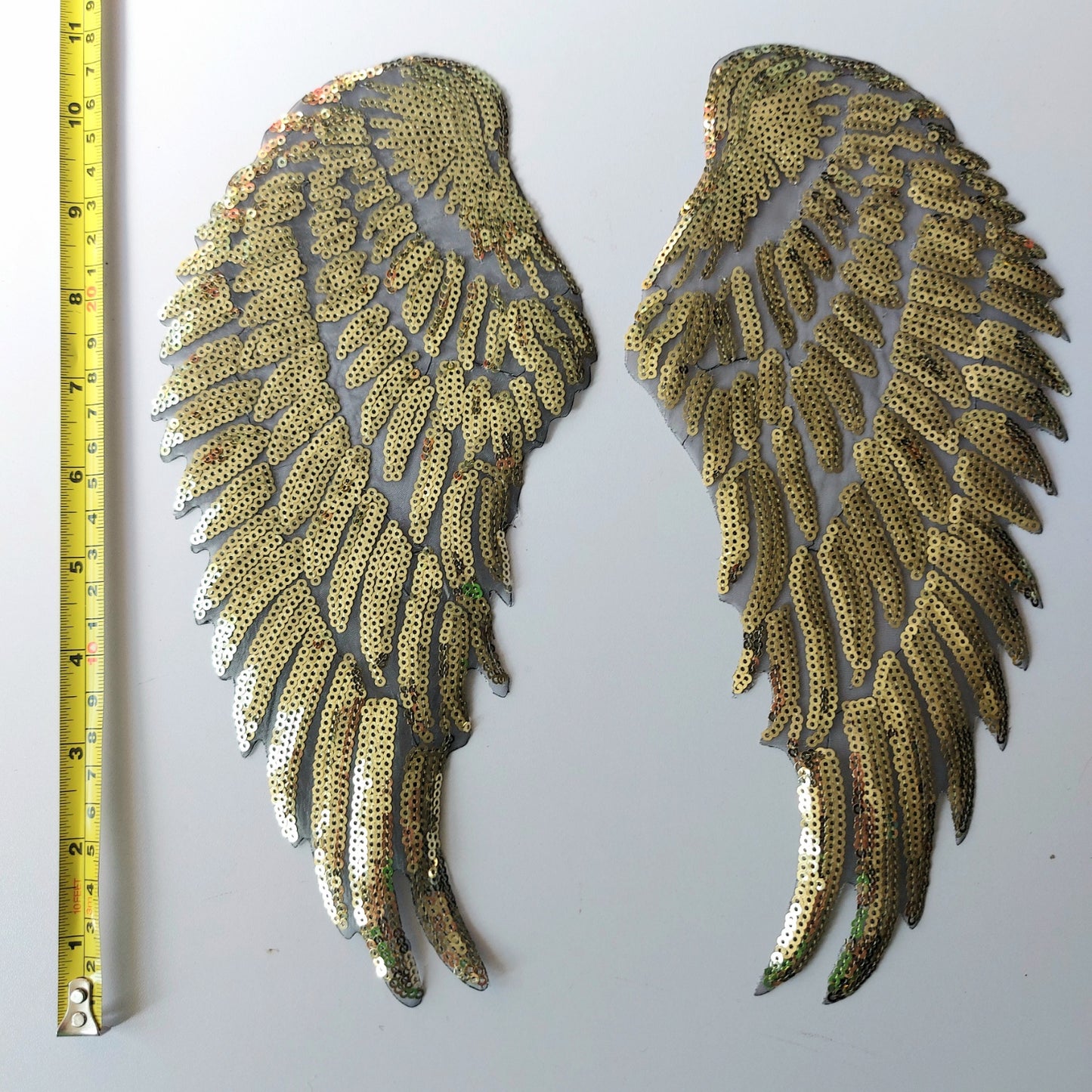 Sequin Gold Wings (small) - 2 Piece