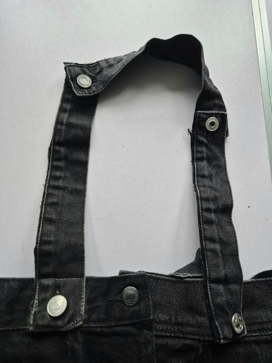 Glow Kitty Denim Tote Bag - Neon Green