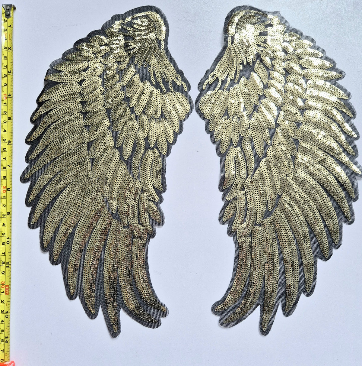 Gold Sequin Wing Patch (Large) - 2 piece