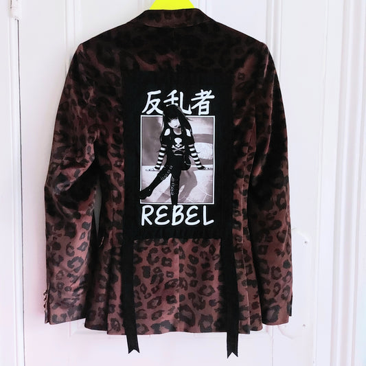 Goth Punk Emo Leopard Jacket - 34" Chest