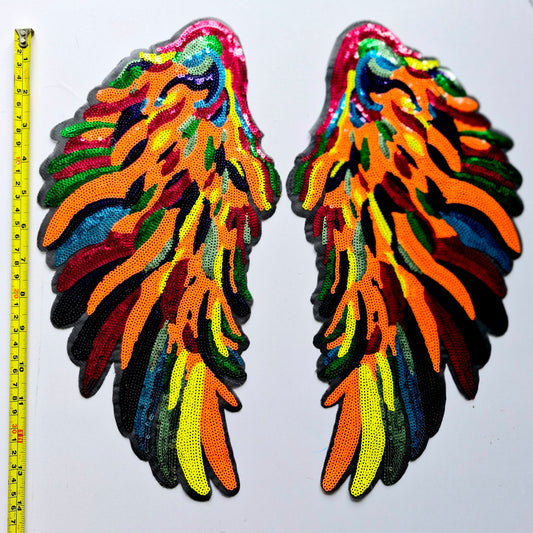 Multicolour Phoenix Sequin Wings (X-Large) - 2 piece