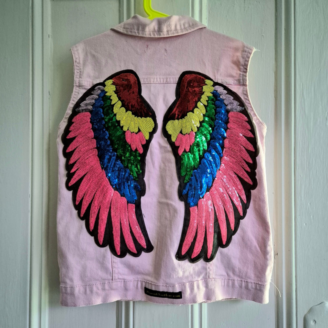 Age 11-12 Rainbow Wings Denim Festival jacket