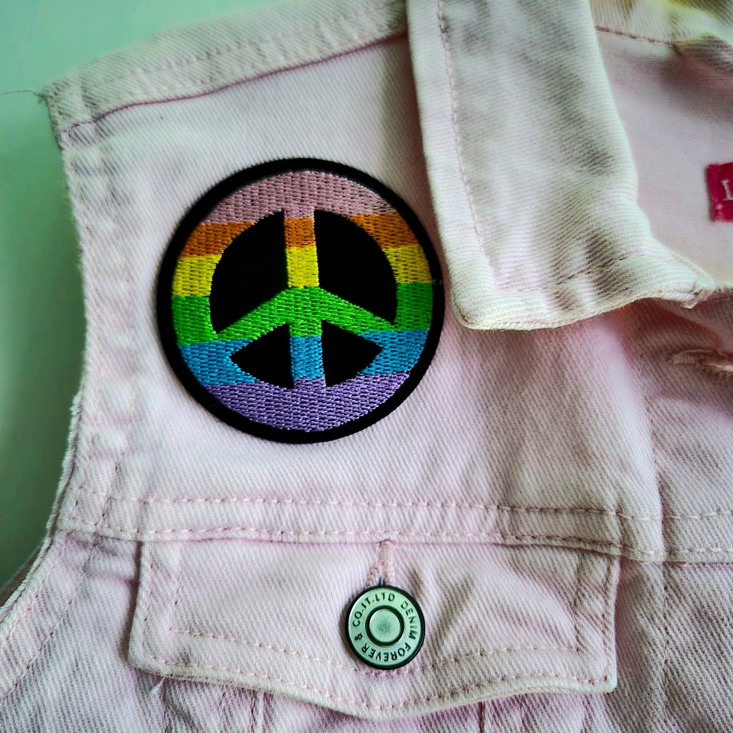 Age 11-12 Rainbow Wings Denim Festival jacket