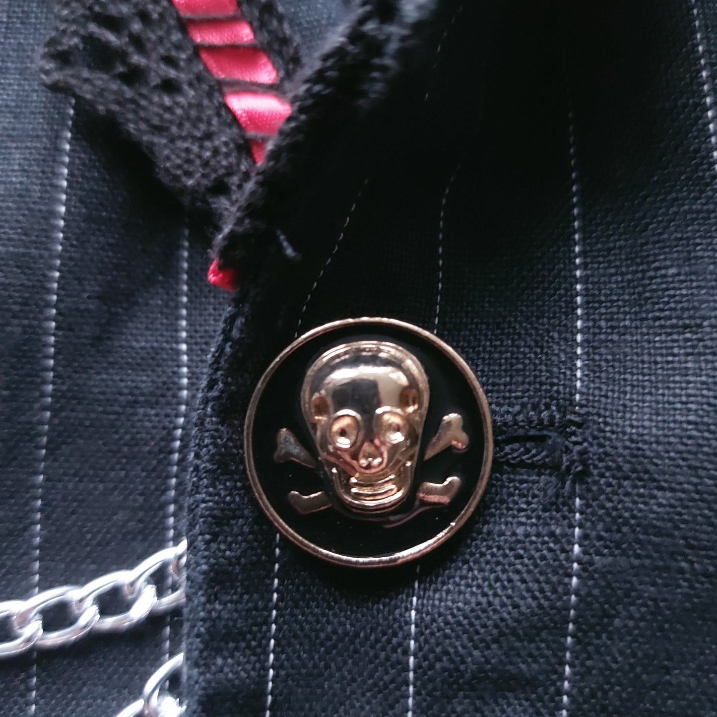 Punk Goth Emo Pinstripe Jacket - Men's M