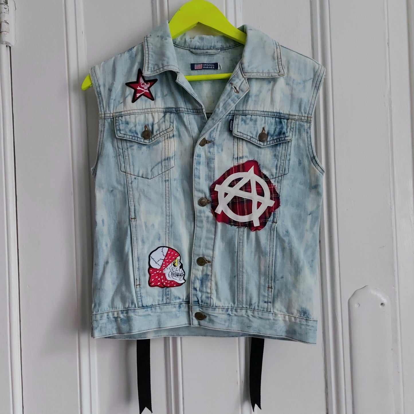Tartan Punk Denim Jacket - Size 12
