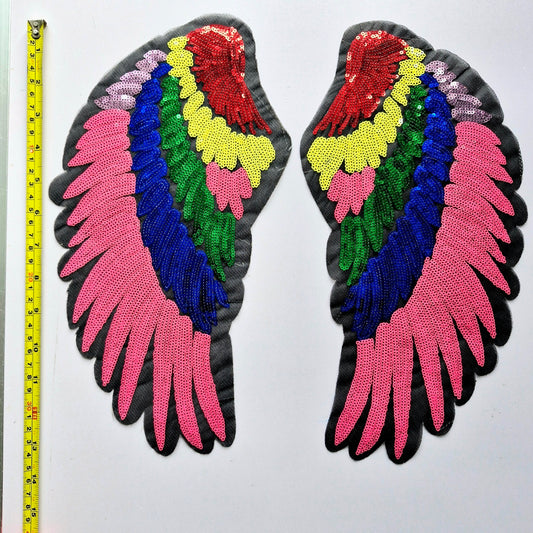 Rainbow Sequin Wings (Large) - 2 piece