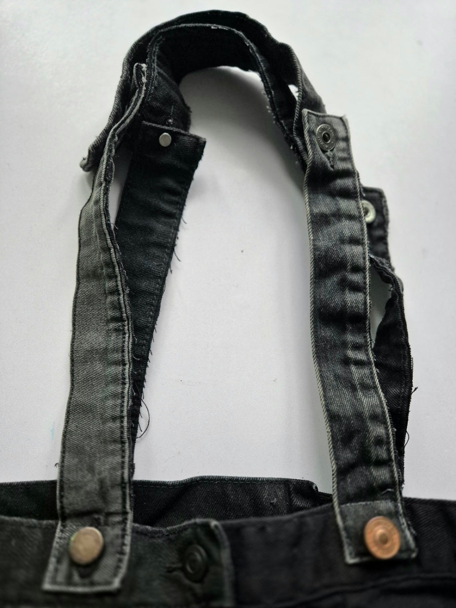 Glow Kitty Denim Tote Bag - Hot Red