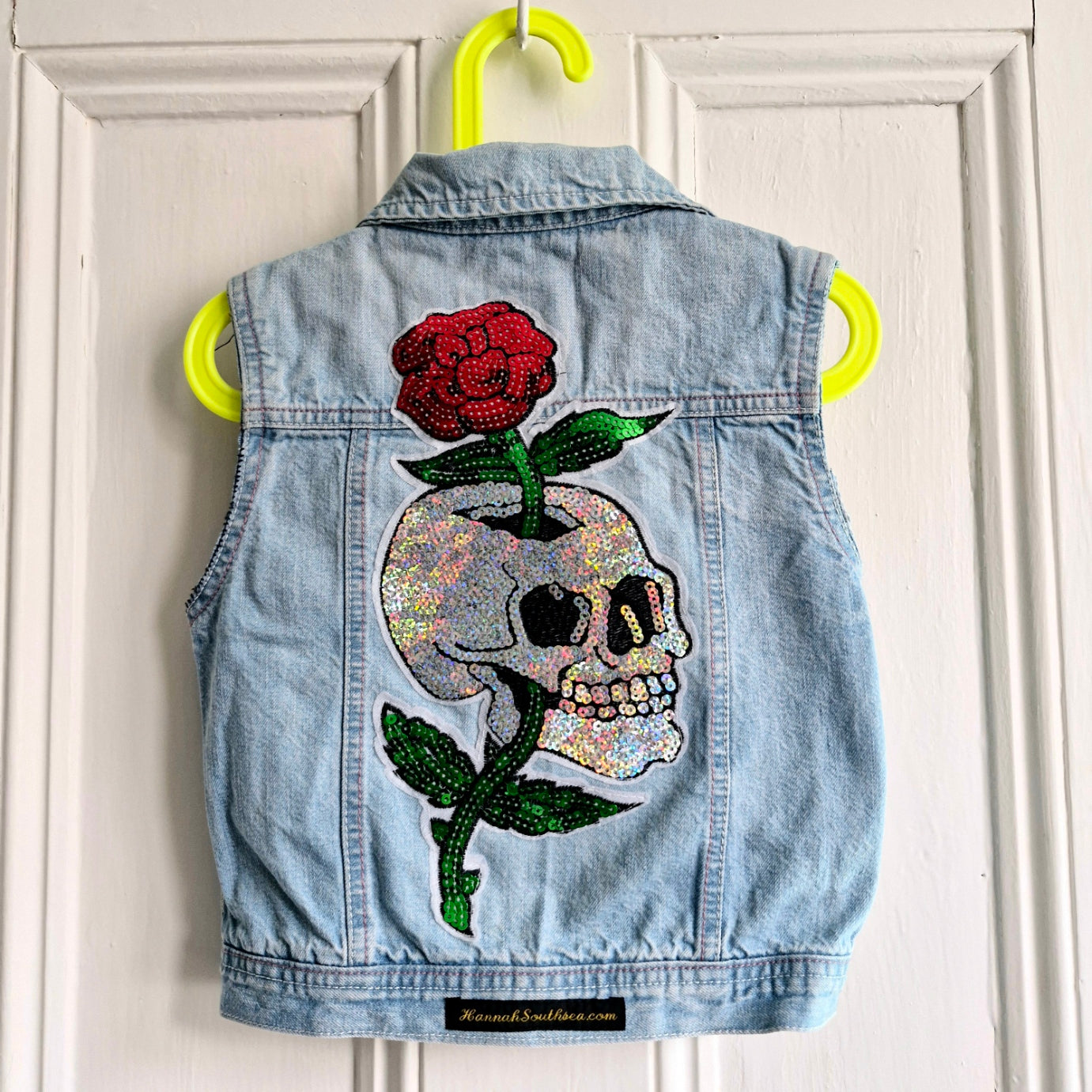 Kids Skull & Rose denim - Age 6 years