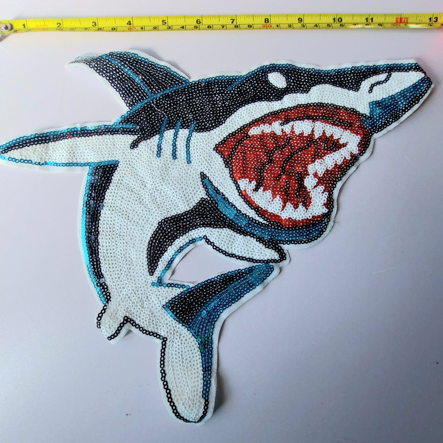Shark Patch Iron Sew On Clothes Bag Embroidered Badge Fish Embroidery Applique e Shark Patch Iron Sew On Clothes Bag Embroidered Badge Fish Embroidery Applique e