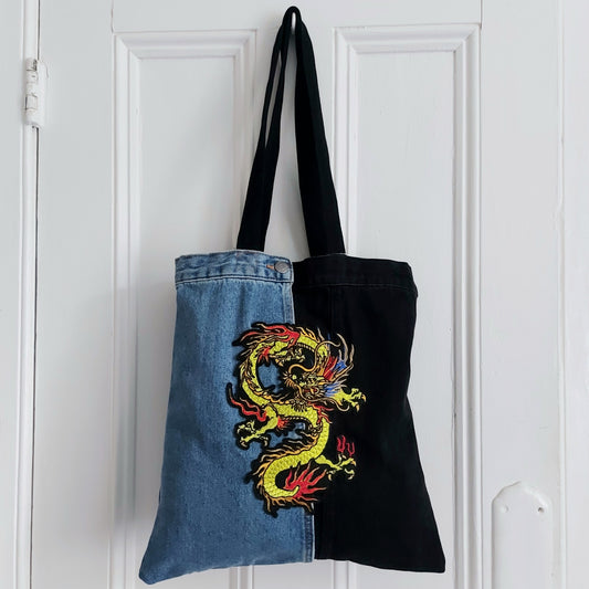 Serpent Denim Tote Bag