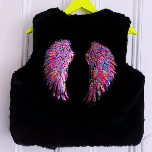 Shimmer Wing Furry Waistcoat - Size 12