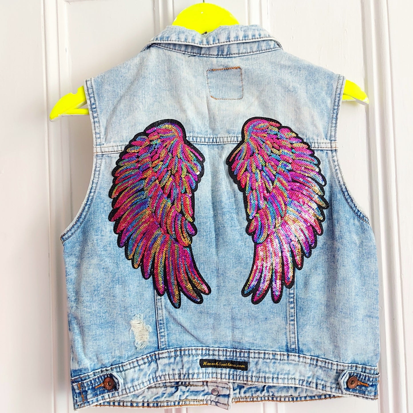 Shimmer Wings Denim Waistcoat - Size 14