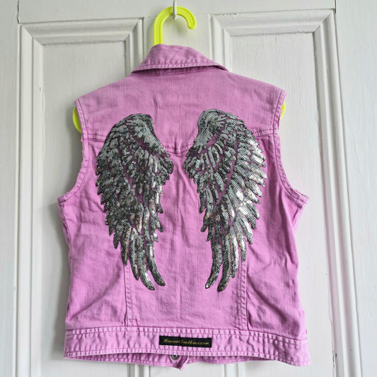 Kids Pink Denim Silver Wing - Age 9-10 years