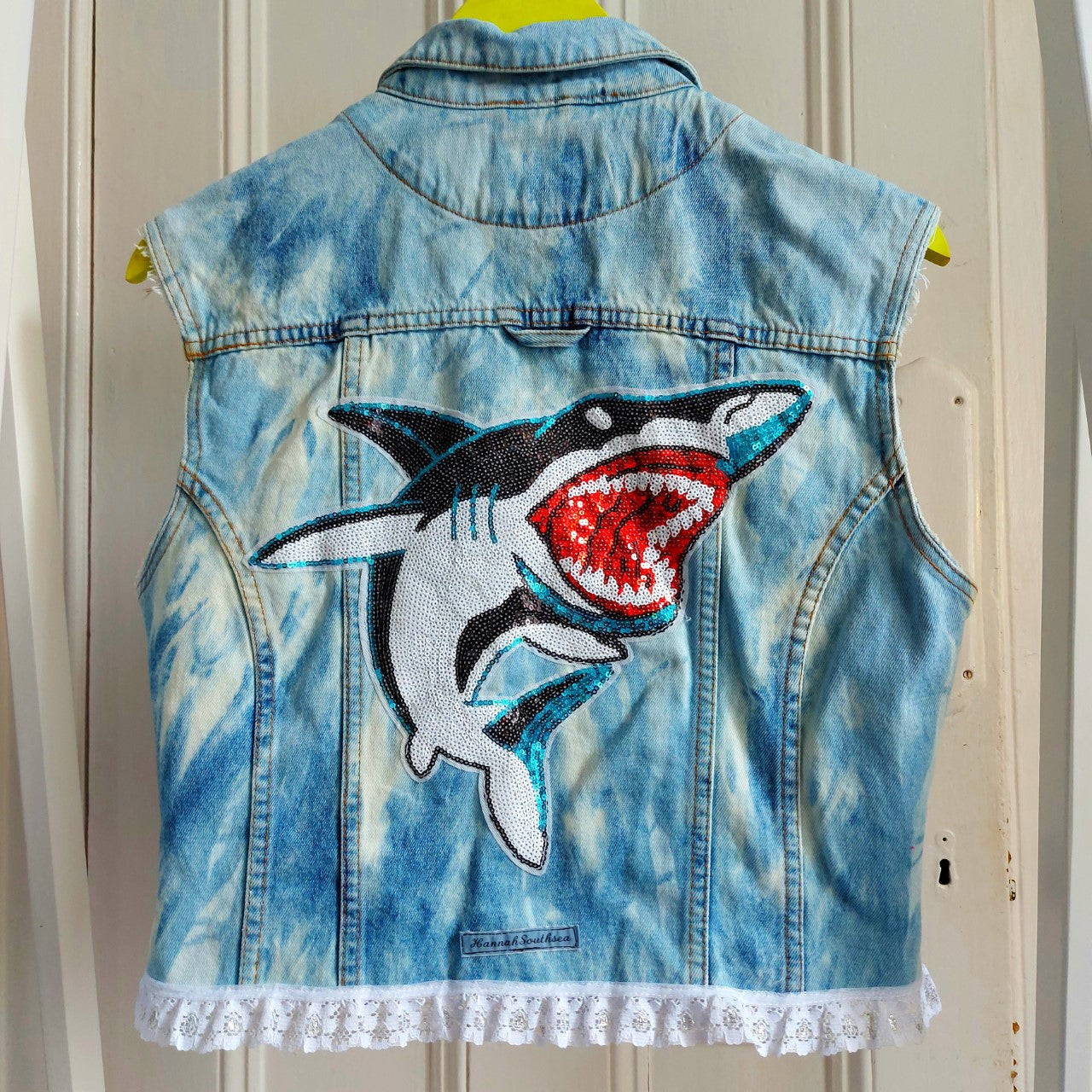 Large Sequin Shark Patch