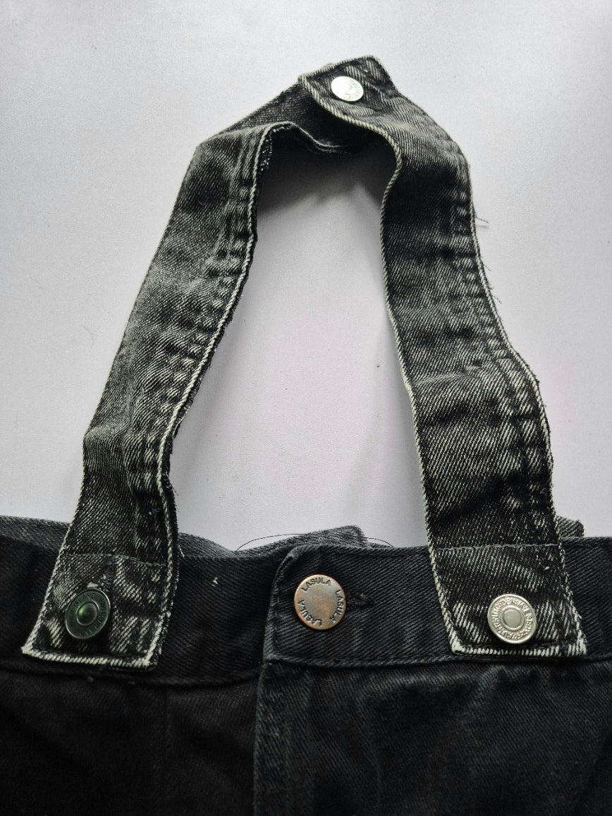 Ghostly Plush Denim Tote Bag