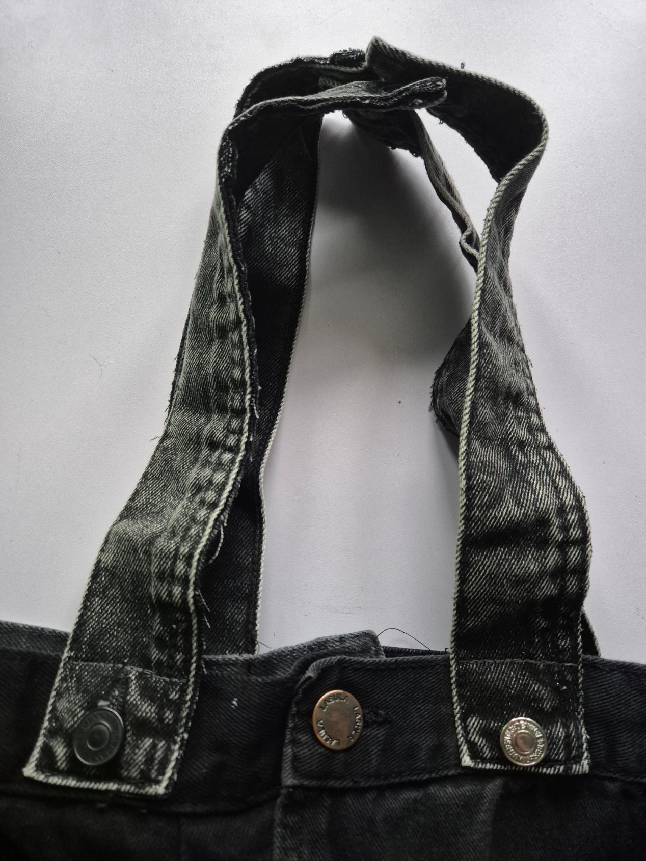 Ghostly Plush Denim Tote Bag