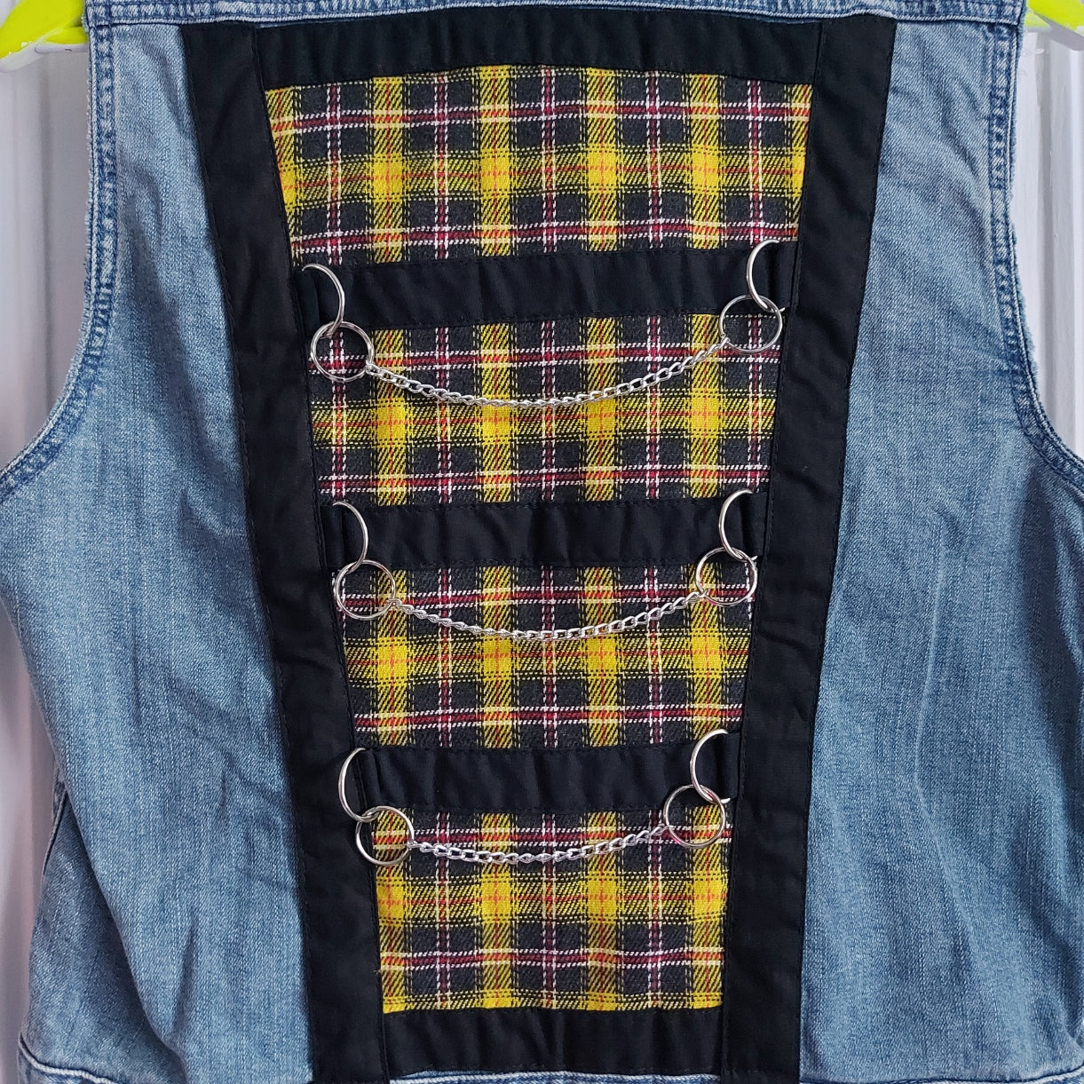 Punk Rocker Yellow Denim Waistcoat - Size M